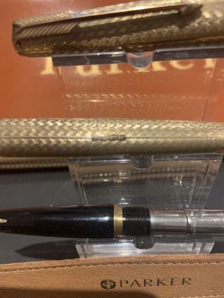 PARKER 61 PRESIDENTIAL 9CT SOLID GOLD FOUNTAIN PEN - RARE CHEVRON - STUNNING 6