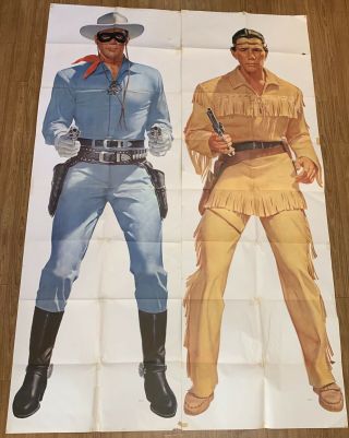 Rare Vintage 1957 Wheaties Lone Ranger And Tonto Life Size Posters