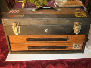 Craftsman Antique Vintage Metal Tool Box From The 1970 