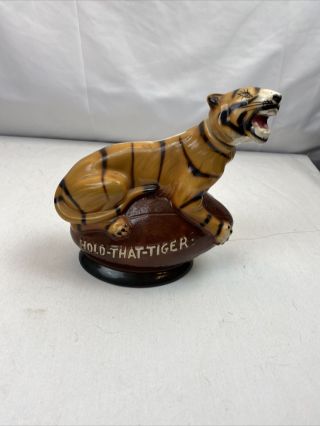 “hold That Tiger” Rare Double Springs Distillers Whiskey Decanter Lsu - Clemson