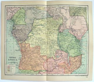 1895 Map Of Central Africa By Dodd Mead & Company.  Antique