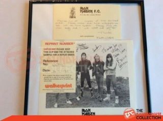 Iron Maiden Rare Official Fully Signed 1983 Walker Promo Print Fan Club Letters