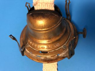 Antique Scovill No 2 Brass Queen Anne Kerosene Oil Lamp Burner Wick 1 1/4”