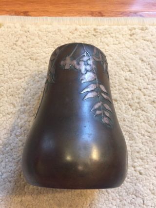 Vintage Heintz Sterling On Bronze Arts & Crafts Metal Decorated Vase 3