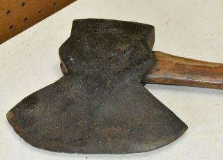 L478 - Antique W.  Hagen Hand Forged Broad Axe Hatchet Mt.  Nebo Pa Blacksmith Rare