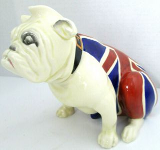 Royal Doulton Bulldog W/ Union Jack British Decanter Extremely Rare Pre Wwii