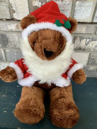 17 " Vintage Christmas Santa Teddy Bear Stuffed Animal Plush Toy House Of Lloyd