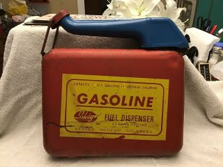 Rare 1940s Sebring Gasoline Fuel Dispenser Can Flip Spout