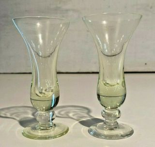Antique Vaseline Uranium Opalescent Glass Vases