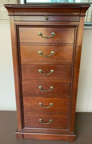 Rare Ethan Allen Solid Cherry Medallion Lingerie Chest In Finish 295 Sable