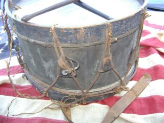 Antique Civil War Marching Snare Drum All Rare