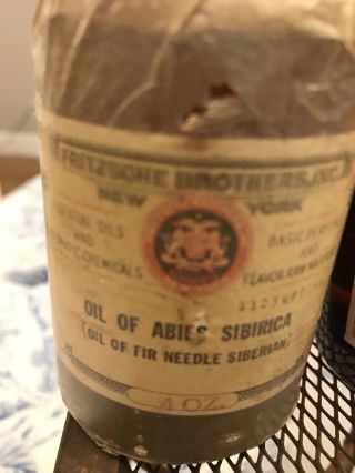 Antique Drug Store Apothecary Bottle Fritzsche Bros Essential Oil 4 Oz