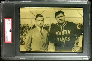 Babe Ruth Psa Type 1 Photo Rare Bustin Babes Barnstorming Tour Baseball