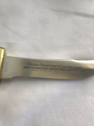PUMA KNIFE 6385 VERY RARE TRAPPER ' S COMPANION RIGHT HAND - - VINTAGE 1969 6
