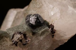 RARE Crichtonite Crystal on Quartz SELVA,  SWITZERLAND - Ex.  Robertson 4