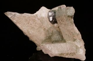 RARE Crichtonite Crystal on Quartz SELVA,  SWITZERLAND - Ex.  Robertson 5