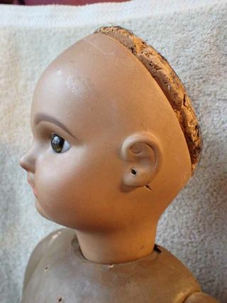 RARE Antique French Paris Bebe TETE Dep CC 11 BLACK Bisque Head Doll 24 
