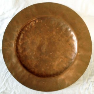 Rare Vintage Mission - Arts & Crafts Hammered Heavy Copper Charger / Tray