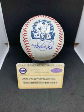 Derek Jeter Signed Dj3k Logo Baseball Steiner Mlb Certified Autograph Rare Auto