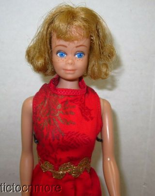 Vintage Barbie Friend Midge Doll Blonde W/ Black Wire Stand & Booklet