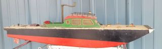Rare Vintage 1930s Orkin Craft Wind Up Boat.  Rare Body Style