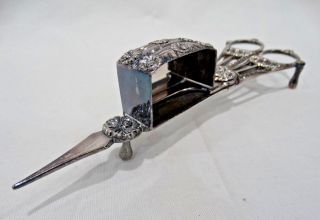 Antique 19th Century Silver Plate Candle Scissors