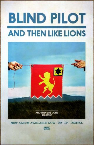 Blind Pilot And Then Like Lions Ltd Ed Rare Tour Poster,  Indie Folk Poster