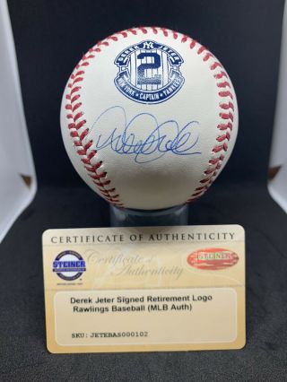 Derek Jeter Signed Retirement Baseball Mlb Steiner Certified Autograph Rare Auto