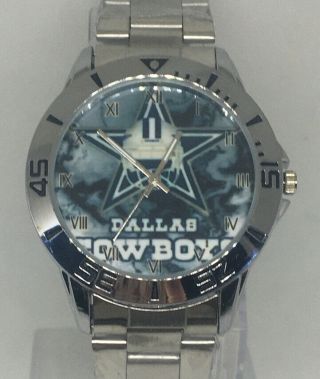 Dallas Cowboys Watch Stainless Steel Quartz Wristwatch Nfl Team Mens Watch