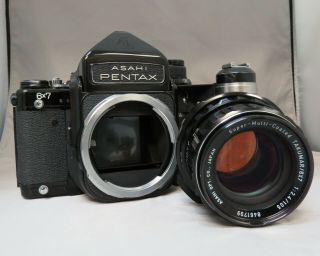 Rare Pentax 6x7 67 Ttl Mlu W/ 105mm F2.  4 Lens Film