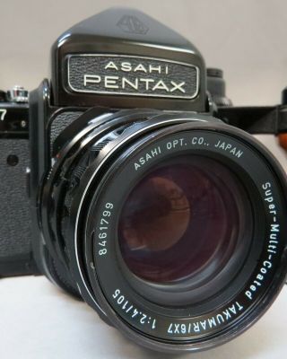 Rare PENTAX 6x7 67 TTL MLU w/ 105mm f2.  4 Lens Film 2