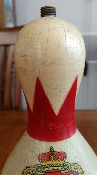 Rare Vintage Brunswick King Red Crown Duck Pin NDPBC Official Bowling Pin 2