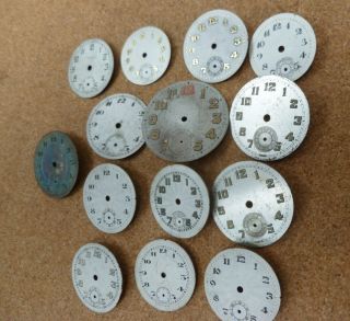 Vintage Swiss Made Ladies Metal Watch Dial Spares With Sub - Dials