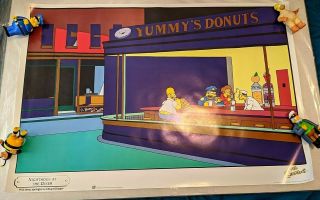 " Nighthogs At The Diner Poster 36 " X24 " The Simpsons 1998 Rare Europe