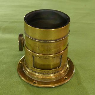 Extremely Rare Dallmeyer Triple Achromatic Petzval Large Size Brass Lens C.  1860 