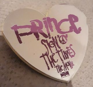 Prince Very Rare Vintage Sign Of The Times Movie Promo Heart Mirror Pin Badge