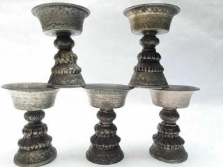 Antique Himalayan Temple Butter Fat Lamps
