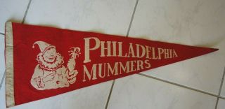 Philadelphia Mummers Parade Pennant Vintage 1940s 1950s Rare Hard To Find