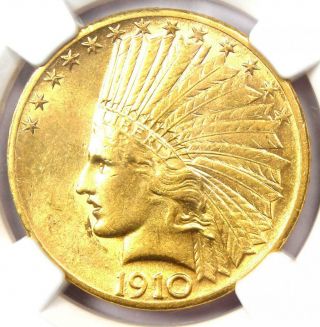 1910 - S Indian Gold Eagle $10 Coin - Certified Ngc Au55 - Rare Gold Coin