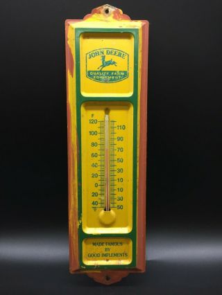 Rare Vintage Four Legged Deer John Deere Advertising Thermometer Sign 1950 