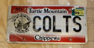 Rare Turtle Mountain Chippewa Vanity License Plate Colts Animals Horse