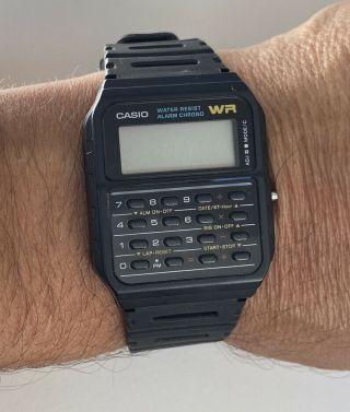 Vintage Casio Wr Ca - 53w Digital Calculator Alarm Chrono Wrist Watch