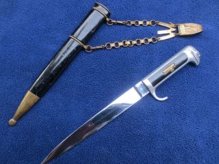 Rare Ww2 Italian Mvsn Fascist Dagger Scabbard And Chain Hanger