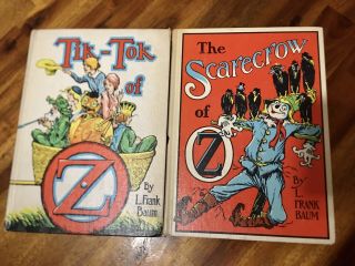 Antique L.  Frank Baum 1914 Tik - Tok Of Oz & 1915 The Scarecrow Of Oz Books