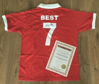 Rare Hand Signed George Best No7 1970 Manchester United Shirt With