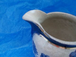 Antique 1907 Buffalo Pottery Blue Willow Cream Pitcher 3