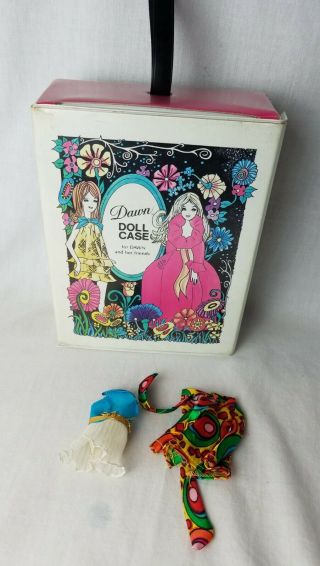 Dawn And Her Friends Doll Case (1970) With 2 Outfits Vintage
