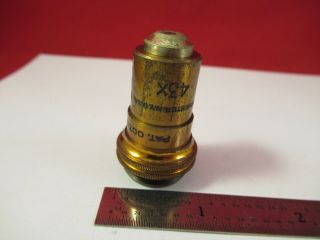 Antique Bausch Lomb Brass Objective 43x Microscope Part Optics &5 - A - 101