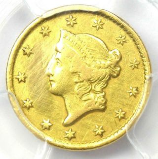 1853 - C Liberty Gold Dollar G$1 - Certified Pcgs Vf Details - Rare Charlotte Coin