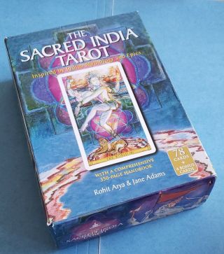 The Sacred India Tarot Book & Card Deck By Arya & Adams 2011 1st Edition Rare